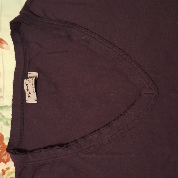 Purple long-sleeve v-neck Michael Stars tee - Picture 8 of 8